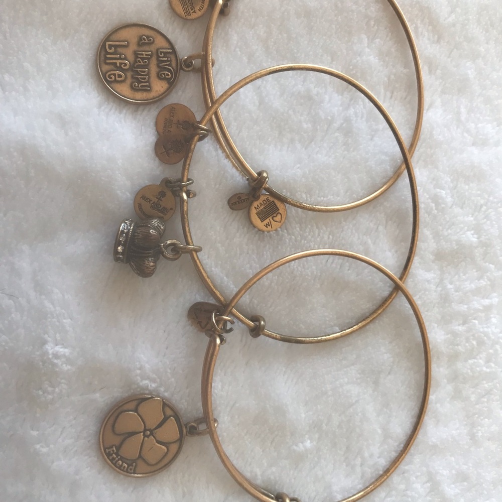 Alex and Ani gold bracelets - 3 different